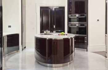 kitchen architecture with curved island